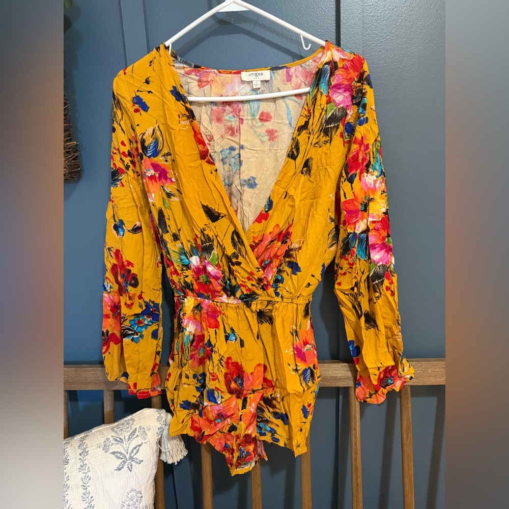 Boutique Floral Yellow Romper